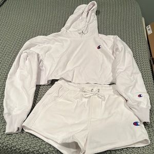 Champion reserve weave white sweat set